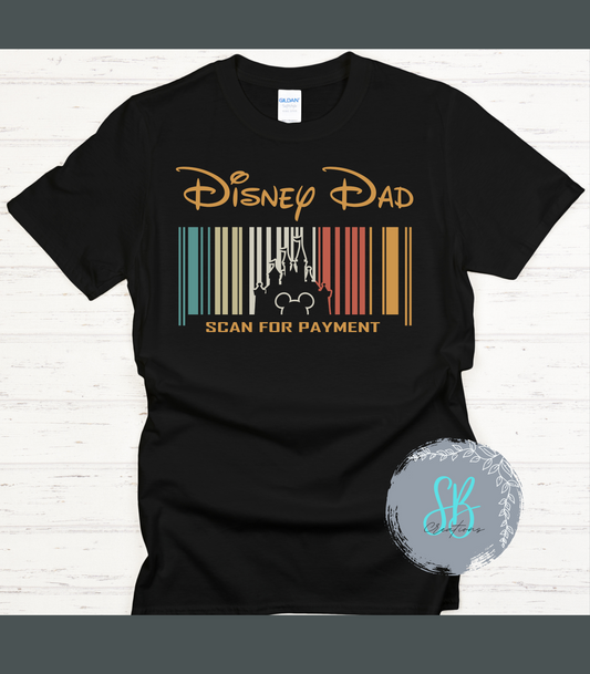 Disney Dad Barcode T-shirt Adult