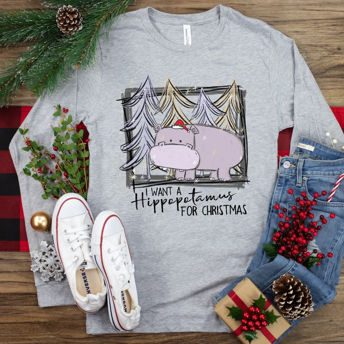 Hippo Christmas Vintage