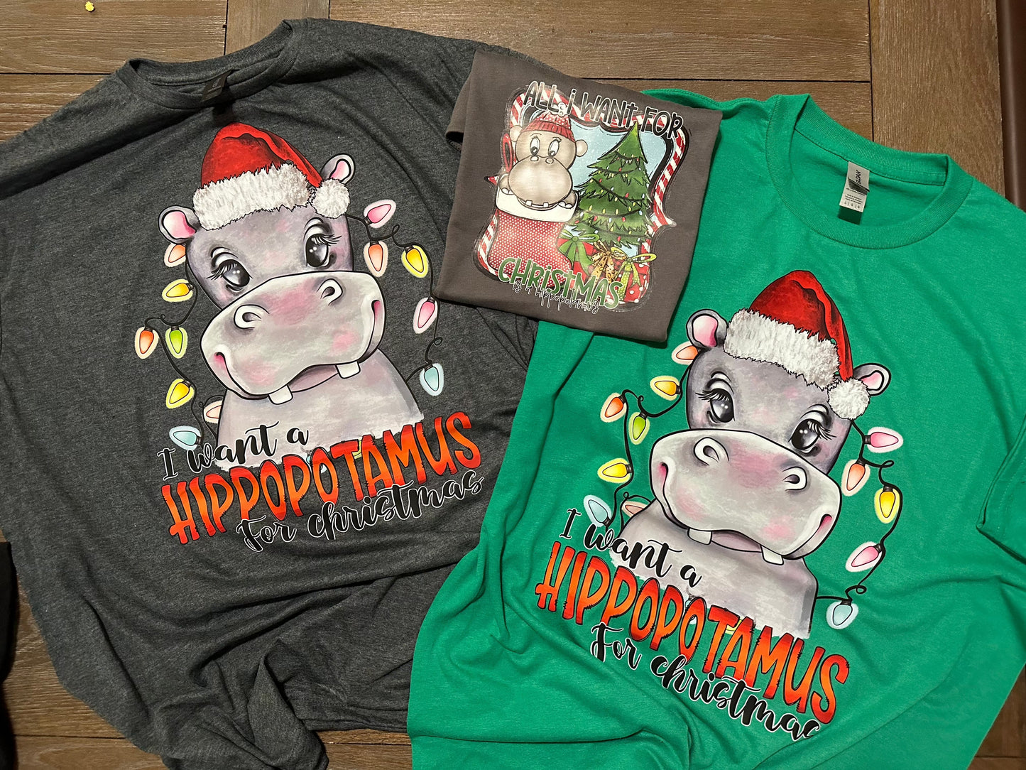 Hippo Christmas Cartoony