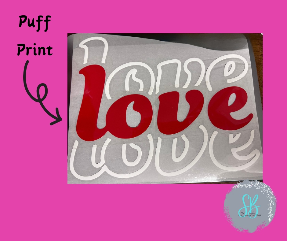 Love x3 Puff Print